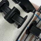 HERMES BIRKIN SHOULDER 29 IN BLACK CALFSKIN ÉCRU/NOIR/FAUVE/NOIR/BLEU ZANZIBAR EMBROIDERY PLAID CANVAS