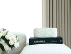 CHANEL 25S HOBO BAG 19.5 CM IN WHITE CALFSKIN WITH GOLD HARDWARE