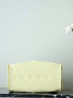 CHANEL 25S HOBO BAG 30 CM IN PASTEL YELLOW LAMBSKIN WITH GOLD HARDWARE