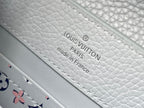 LOUIS VUITTON CAPUCINES MINI 21 IN CHROME GRAY TAURILLON SILVER HARDWARE