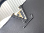 LOUIS VUITTON CAPUCINES EAST-WEST 30 IN BLACK SHEEPSKIN CRYSTAL AND SILVER HARDWARE