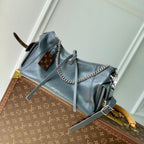 LOUIS VUITTON CARRYALL CARGO VIBE PM 33.5 IN GREY LAMBSKIN BROWN MONOGRAM TAG