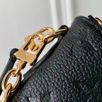 LOUIS VUITTON LIV POCHETTE BAG 24 IN BLACK MONOGRAM EMPREINTE LEATHER
