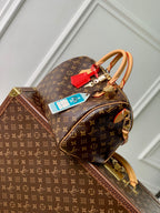 LOUIS VUITTON SPEEDY 30 SOFT CRAFTY IN BROWN MONOGRAM CALFSKIN RED TAG