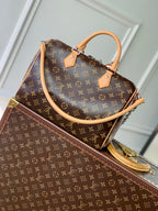 LOUIS VUITTON SPEEDY SOFT CRAFTY 30 IN BROWN LV MONOGRAM CALFSKIN RED TAG