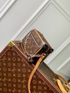 LOUIS VUITTON MINI SOFT TRUNK 18 IN BROWN MONOGRAM MACASSAR CANVAS