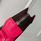 LOUIS VUITTON GASTON WEARABLE WALLET 18 IN BROWN MONOGRAM CANVAS MIX PINK CALFSKIN
