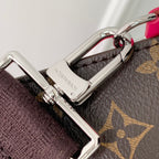 LOUIS VUITTON GASTON WEARABLE WALLET 18 IN BROWN MONOGRAM CANVAS MIX PINK CALFSKIN