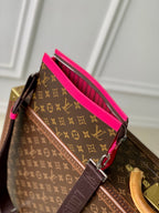 LOUIS VUITTON GASTON WEARABLE WALLET 18 IN BROWN MONOGRAM CANVAS MIX PINK CALFSKIN