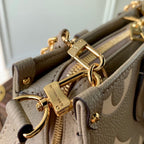 LOUIS VUITTON ONTHEGO EAST WEST BAG 25 IN GREEN MONOGRAM EMBOSSED COWHIDE