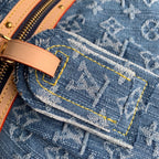 LOUIS VUITTON HIGH RISE 38 IN BLUE MONOGRAM DENIM GOLD HARDWARE