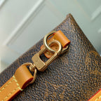 LOUIS VUITTON ENVELOPE POUCH 18 IN BROWN MONOGRAM COATED CANVAS AND CALFSKIN