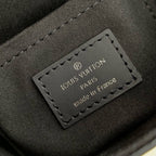 LOUIS VUITTON CAMERA BOX VIVE BAG 17 IN BLACK MONOGRAM CALFSKIN SILVER-TONE METALLIC