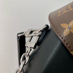 LOUIS VUITTON CAMERA BOX VIVE BAG 17 IN BLACK MONOGRAM CALFSKIN SILVER-TONE METALLIC