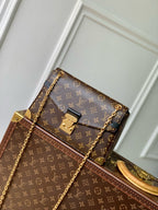 LOUIS VUITTON TRUNKIE 27 IN BROWN COATED CANVAS BLACK CALFSKIN SIGNATURE S-LOCK
