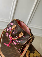 LOUIS VUITTON SPEEDY BANDOULIÈRE CHERRY BLOSSOM 25 IN SAKURA BROWN MONOGRAM COATED CANVAS