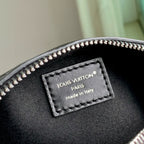 LOUIS VUITTON POCHETTE VIBE HANDBAG 25 IN BLACK LAMBSKIN BROWN COWHIDE AND COATED CANVAS TRIM