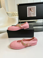 CHANEL MARY JANE SHOES LIGHT PINK SHEEPSKIN