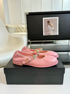 CHANEL MARY JANE SHOES LIGHT PINK SHEEPSKIN