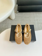 CHANEL MARY JANE SHOES GRANOLA YELLOW WOOL TWEED