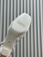 CHANEL SLINGBACKS IN GREY SUEDE AND SILVER LAMBSKIN