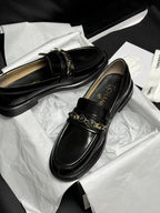 CHANEL LOAFERS BLACK QUILTED CALFSKIN
