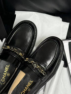 CHANEL LOAFERS BLACK QUILTED CALFSKIN