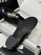 CHANEL LOAFER BLACK CALFSKIN WITH META LOGO