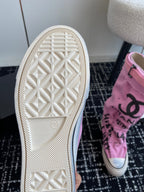 CHANEL HIGH BOOTS IN HOT PINK CANVAS
