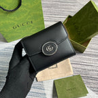 GUCCI MINI WALLET 11 IN BLACK CALFSKIN