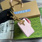 GUCCI DIAMOND HORSEBIT SHOULDER BAG 24 IN LIGHT PINK CALFSKIN GOLD HARDWARE