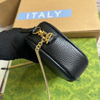 GUCCI MARMONT MINI 18 BAG IN BLACK CALFSKIN