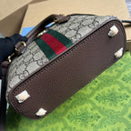 GUCCI OPHIDIA  SHOULDER BAG 20 BEIGE AND EBONY SUPREME CANVAS