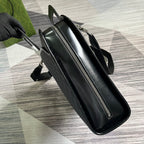 GUCCI BRIEFCASE 40 WITH INTERLOCKING G BLACK CANVAS