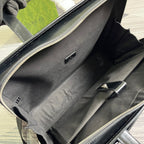 GUCCI BRIEFCASE 40 WITH INTERLOCKING G BLACK CANVAS