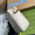 GUCCI MARMONT MINI 18 BAG IN WHITE CALFSKIN