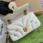 GUCCI MARMONT SMALL 22 BAG IN WHITE LAMBSKIN