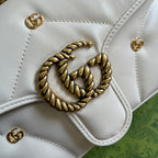 GUCCI MARMONT MEDIUM 26 BAG IN WHITE LAMBSKIN