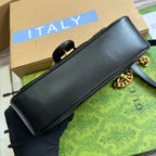 GUCCI MARMONT SMALL 22 BAG IN BLACK LAMBSKIN