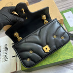 GUCCI MARMONT MEDIUM 26 BAG IN BLACK LAMBSKIN