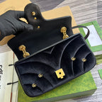 GUCCI MARMONT MEDIUM 26 BAG IN BLACK VELVET