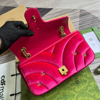 GUCCI MARMONT MEDIUM 26 BAG IN BRIGHT PINK VELVET