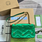 GUCCI MARMONT MEDIUM 26 BAG IN COOL GREEN VELVET