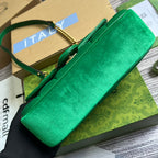 GUCCI MARMONT MEDIUM 26 BAG IN COOL GREEN VELVET