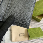 GUCCI LONG CARD HOLDER 12 IN BLACK CALFSKIN