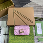 GUCCI MARMONT 16 MINI SHOULDER BAG LIGHT PINK CALFSKIN