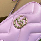 GUCCI MARMONT 24 SMALL MATELASSÉ SHOULDER BAG LIGTH PINK CALFSKIN