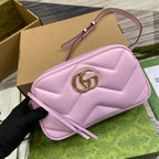 GUCCI MARMONT 24 SMALL MATELASSÉ SHOULDER BAG LIGTH PINK CALFSKIN