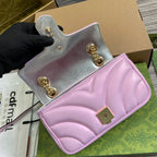 GUCCI MARMONT 23 SMALL SHOULDER BAG LIGHT PINK CALFSKIN