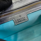 GUCCI MARMONT 26 MEDIUM SHOULDER BAG BLUE IRIDESCENT CALFSKIN